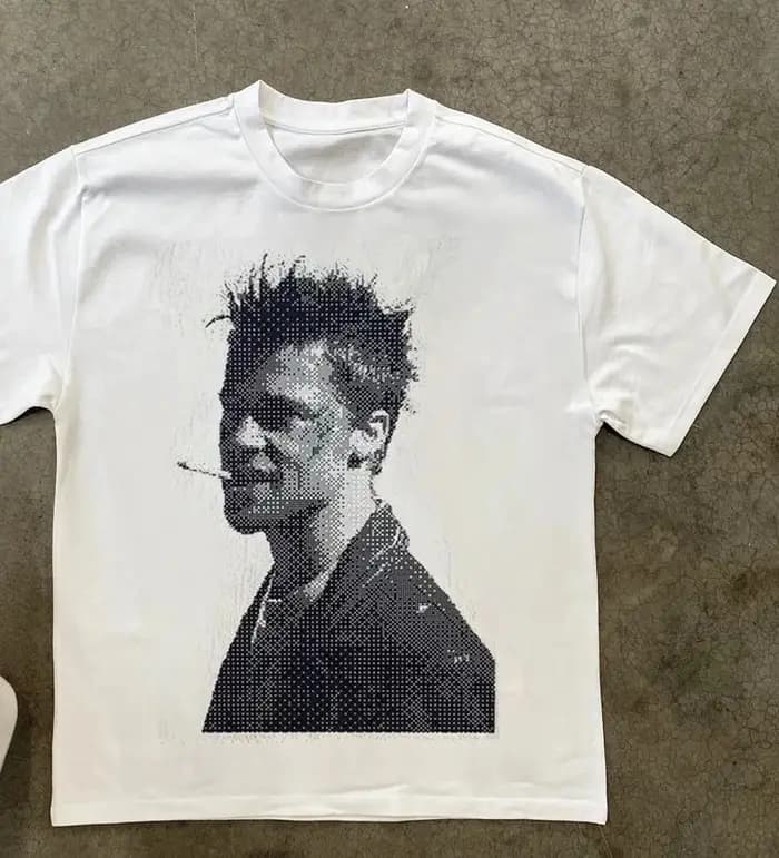 T-SHIRT graphique du film FIGHT CLUB BRAD PITT pour hommes
