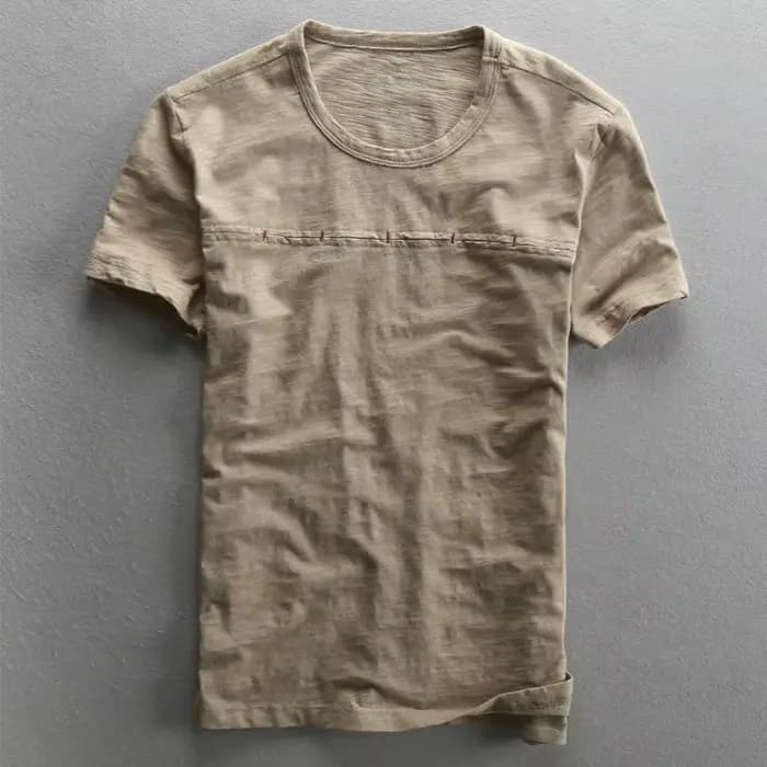 T-shirts à manches courtes pour hommes, rétro mode d'été en pur coton, hauts de couleur unie, décont