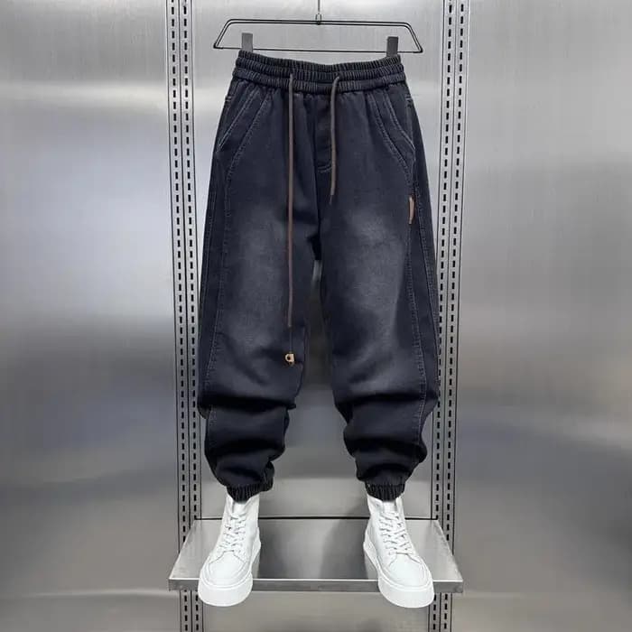 Jean Jogger en Denim Lavé Tendance pour Homme – Collection Printemps/Été – Coupe Ample et Décontract