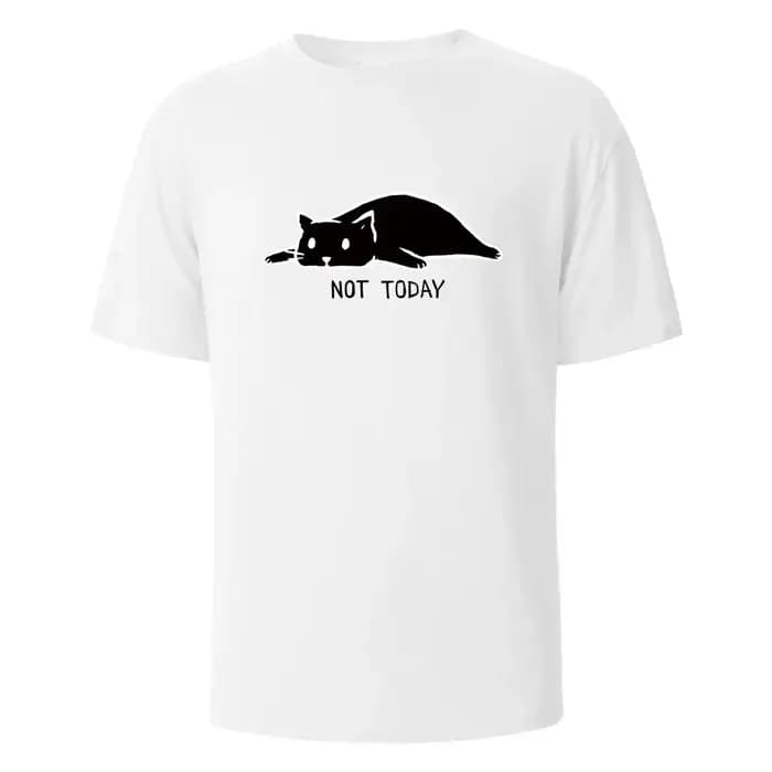 Pas aujourd'hui T-shirts imprimés drôles pour hommes 100% coton été respirant confortable hauts à manches courtes col