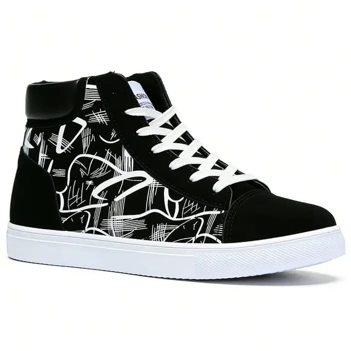 Style de rue mode baskets hommes chaussures décontractées plat respirant haut noir rouge marque