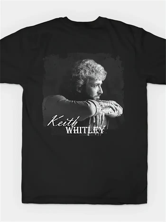 KEITH WHITLEY - Nouveau t-shirt noir avec imprimé