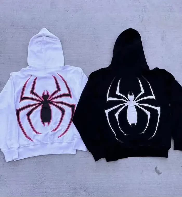 Sweat à capuche Spider avec fermeture éclair complète pour hommes et femmes