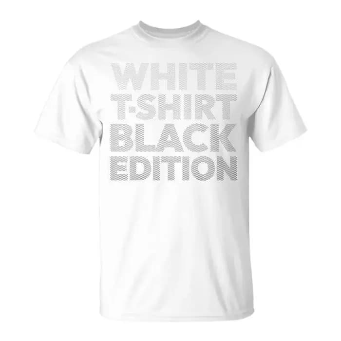 Nouveauté T-shirt blanc édition noire pour homme