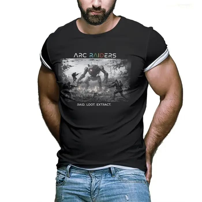 Ne tirez pas ARC Raiders T-shirt graphique Unisex Trendy Streetwear Oversized Crew Neck Tops Nouveau Casual Men's Shirt pour les joueurs Cadeau