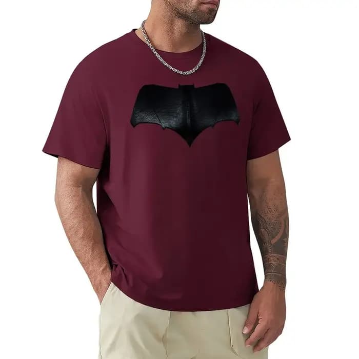 T-shirt noir uni Snyder Bat pour hommes, haut d'été, vêtements mignons pour les fans de sport