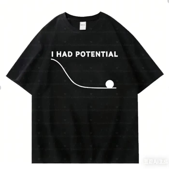 2026 Project Hail Mary - I Had Potential Graphic CAT T-shirt en coton unisexe à col rond pour homme,