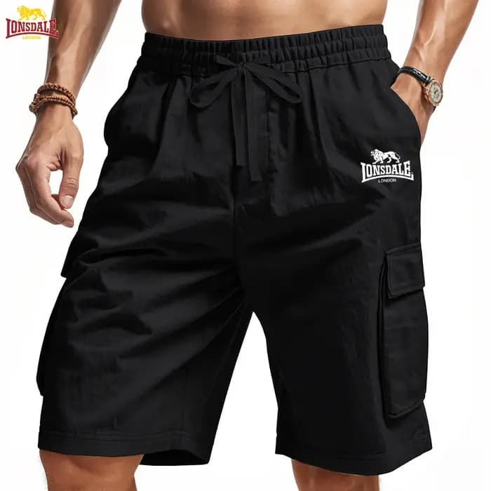 Nouveaux shorts amples pour hommes LONSDALE - Maillot de bain décontracté surdimensionné à plusieurs poches - Pantalon d'été à la mode et confortable