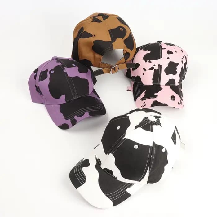 Casquette de baseball à motif vache à carreaux