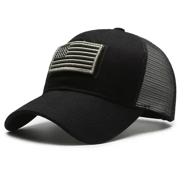 Autocollant de Camouflage drapeau américain, casquette de Baseball brodée, chapeau en filet pour hommes, casquette Velcro d'extérieur