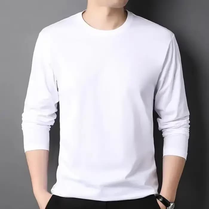 T-shirt décontracté à manches longues et col rond pour homme – Tendance