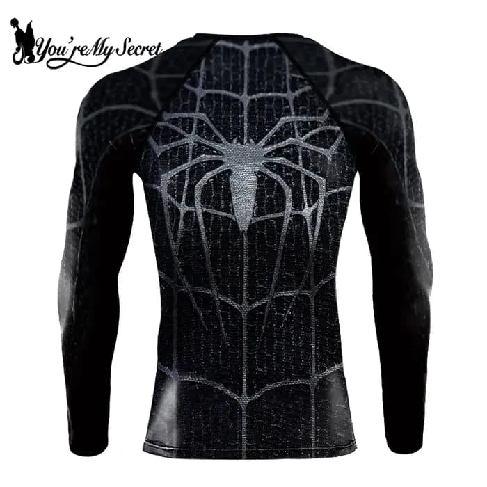 T-shirt de compression imprimé araignée pour hommes