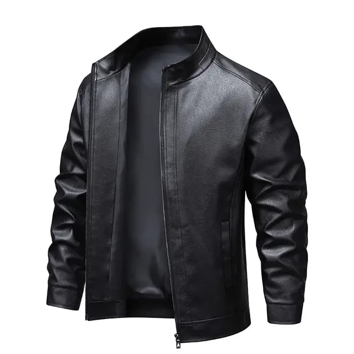 Transfrontalier 2025 nouvelle veste en cuir hommes manteau automne nouveau col montant