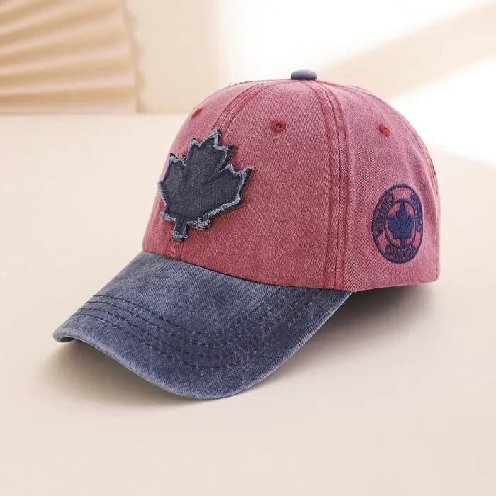 Casquette de baseball brodée multicolore avec feuille d'érable