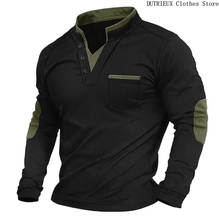 Sweat à capuche décontracté à col en V rétro pour hommes
