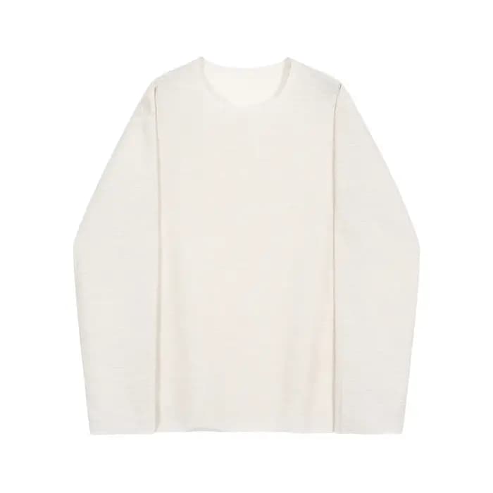 Sweat-shirt blanc ample à manches longues pour homme