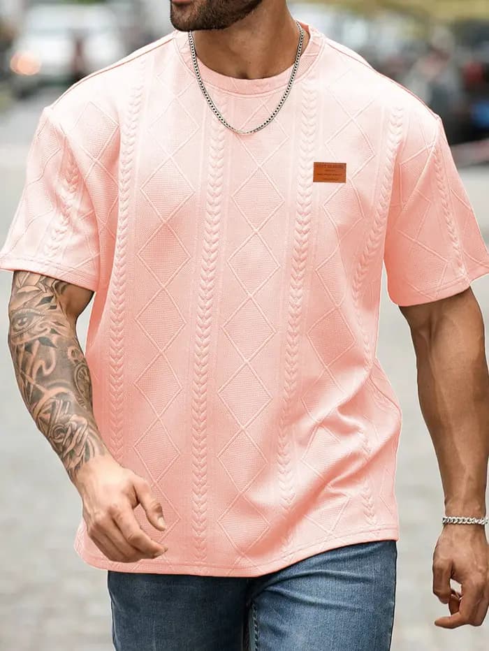 T-shirt jacquard à coupe classique pour homme