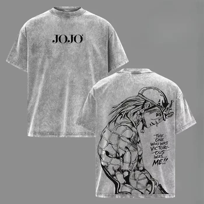 T-shirt imprimé JoJo's Bizarre Adventure Brando Diego pour hommes et femmes, en coton lavé, style ma