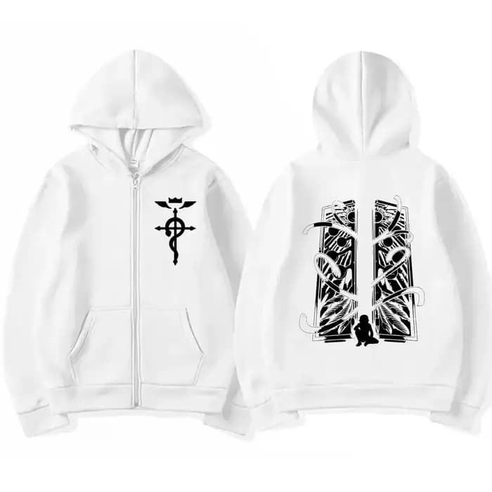 Sweat à capuche zippé Anime Fullmetal Alchemist Edward Elric pour hommes et femmes