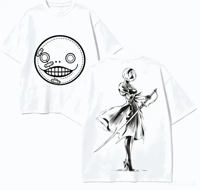 T-shirt en coton NieR, vêtements personnalisés, nouveau modèle, t-shirt anime, vêtements toute l'ann