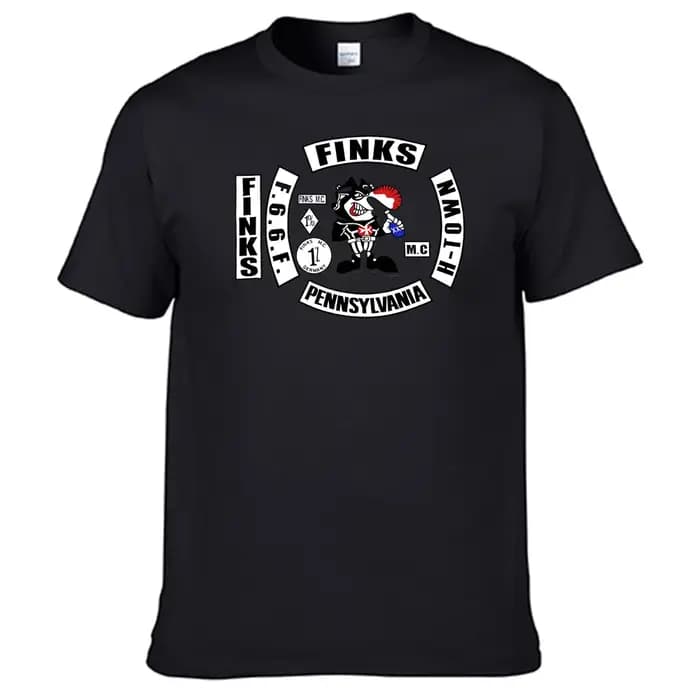 T-shirt Hurcycles Club The Finks Mc pour homme, chemise 100% coton, N01