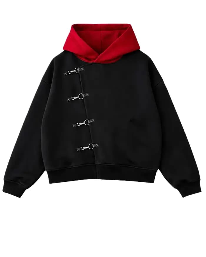 Sweat-shirt à capuche Y2K Itadori rouge