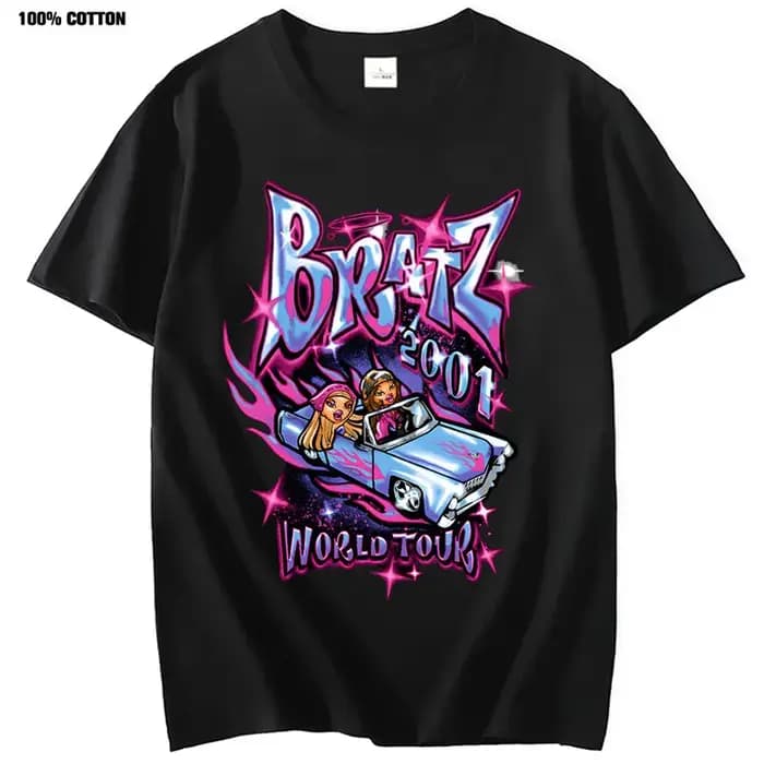 Bratz-T-shirt manches courtes pour femme, estival et décontracté, en coton, Harajuku, Y2k