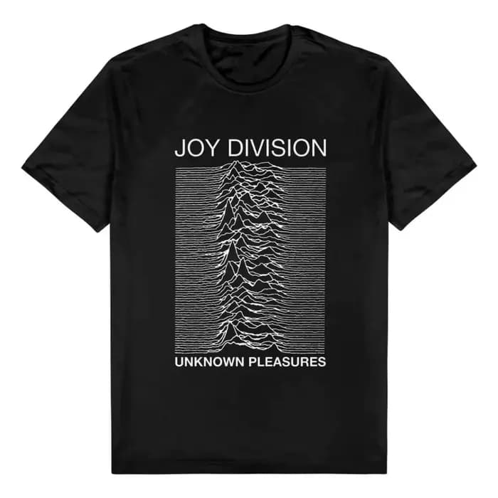 T-shirt décontracté et tendance avec impression Joy Division Unknown Pleasures, T-shirt en coton, T-