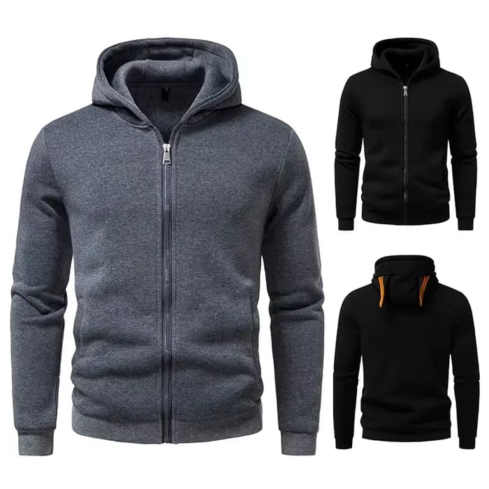 Sweat à capuche brillant pour hommes, fermeture éclair, Hip-Hop, oreille de chien, Design Cool, veste à capuche, H257