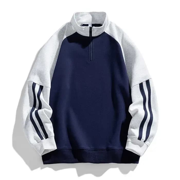 Sweat à capuche ample à fermeture éclair pour hommes