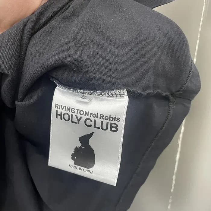 T-shirt en coton épais lavé avec logo imprimé lettres noires RRR-123
