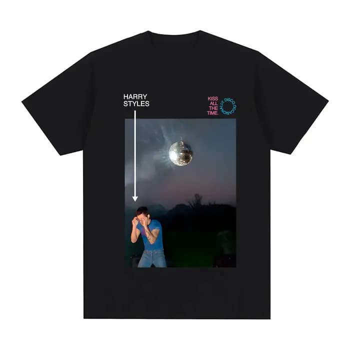 T-shirt unisexe de haute qualité en coton 100% avec impression graphique Hip Hop du chanteur HarryStyle