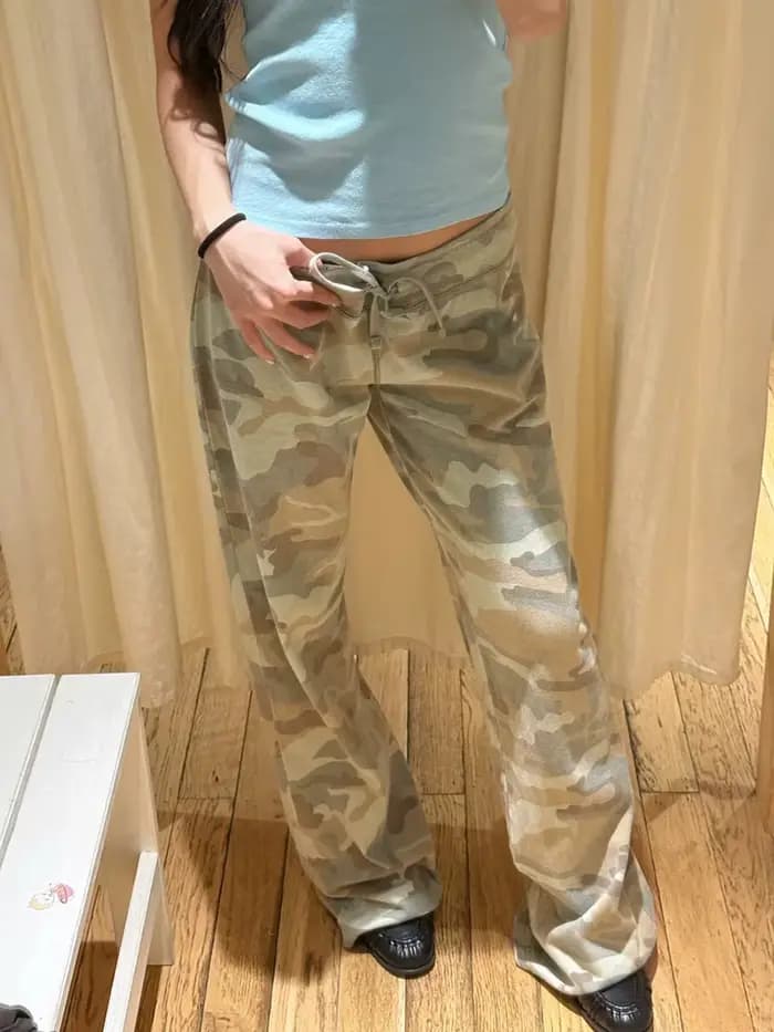 Nouveau pantalon de survêtement camouflage à cordon de serrage pour femme
