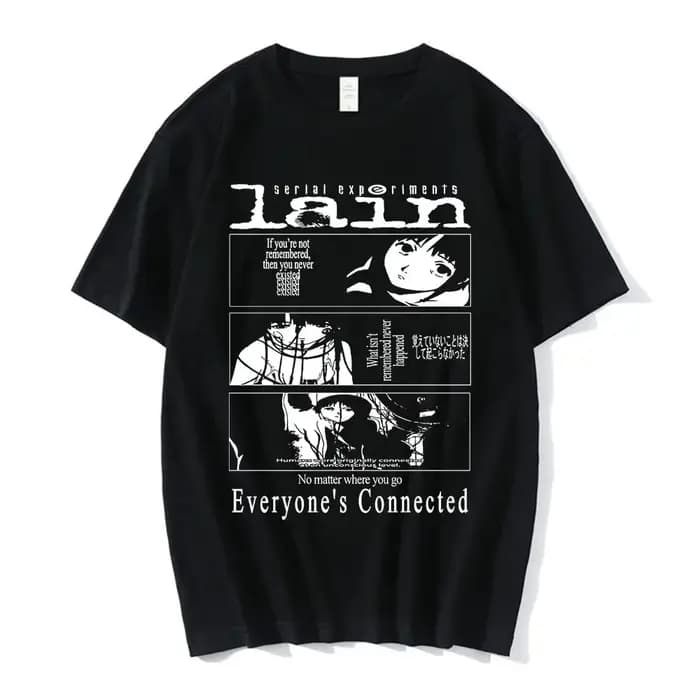Anime expériences en série Lain T-Shirt hommes femmes graphique t-shirts unisexe Iwakura Manga fille science-fiction