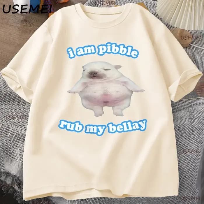 Bleu Pibble T-shirt drôle chien Meme