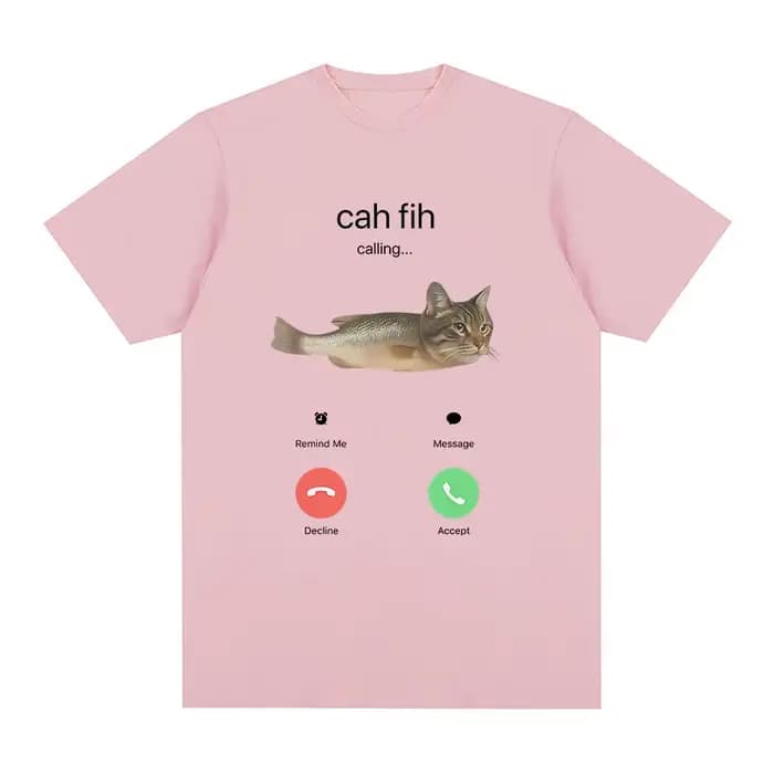 T-shirt humoristique Cah Fih Meme : Chat