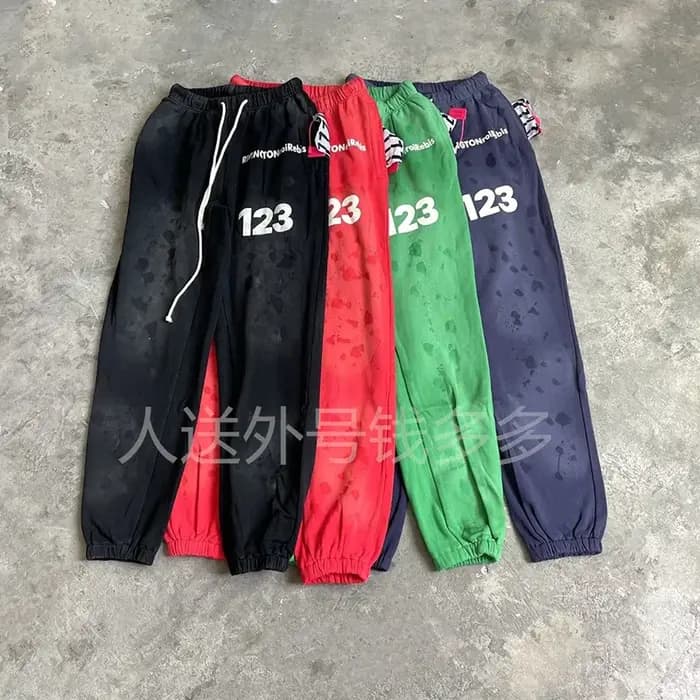 RRRree-Pantalon de Survêtement en Coton Délavé pour Homme et Femme