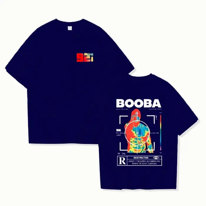 B2O T-shirts hommes mode BOOBA imprimé à manches courtes t-shirt femmes décontracté Harajuku Streetwear