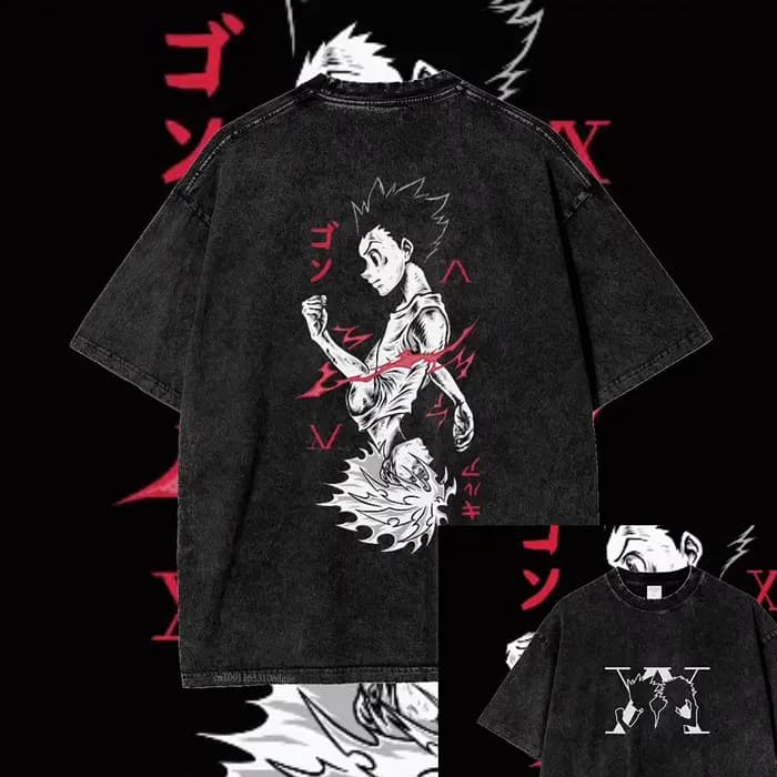 Hunter x Hunter T-shirt hommes Gon Freecss Troupe fantôme Killua Zoldyck hommes T-shirt été Vintage