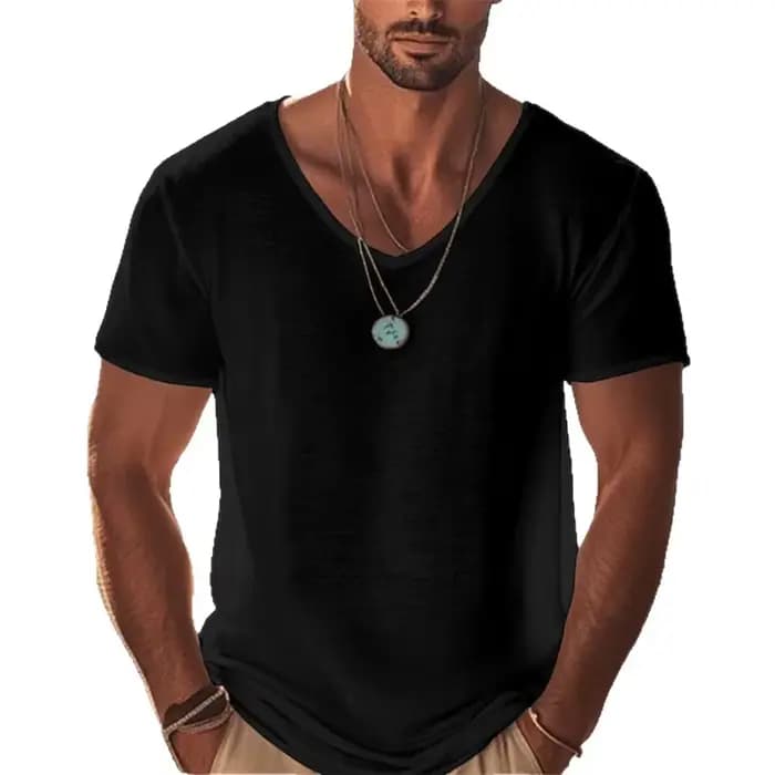 Vêtements pour hommes, t-shirt à manches courtes uni simple