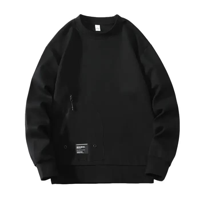 Sweat-shirt à manches longues et col rond pour homme