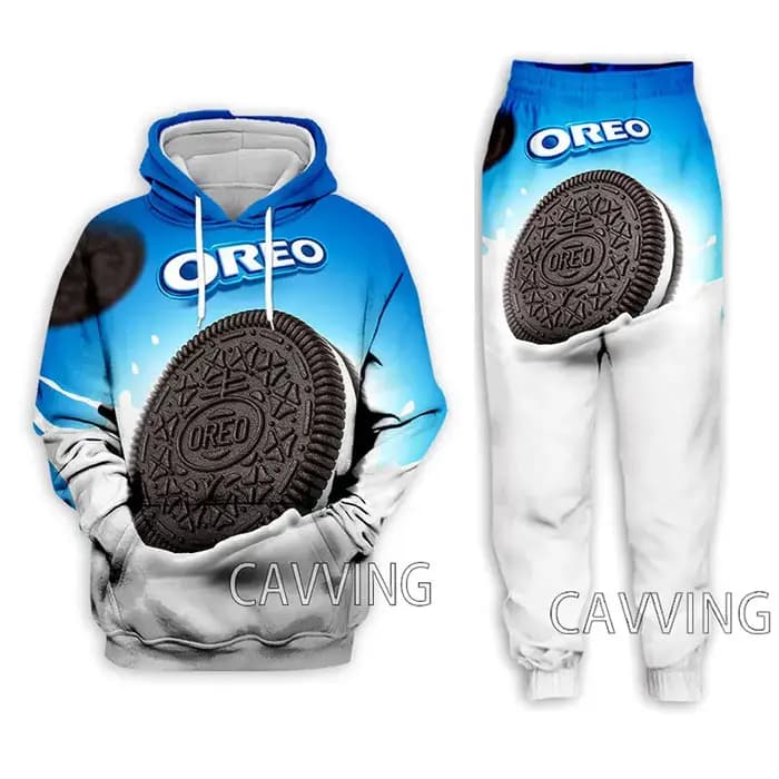 Sweat à capuche et pantalon de jogging College en 3D pour hommes et femmes