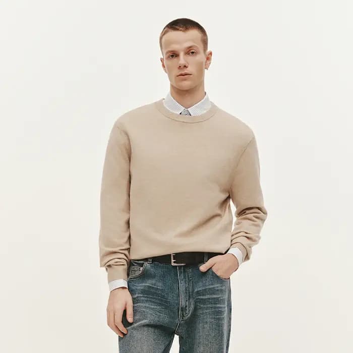 Semir tricoté pull hommes hiver cachemire mélange chaleur-générant antibactérien 2025 nouveau basiqu
