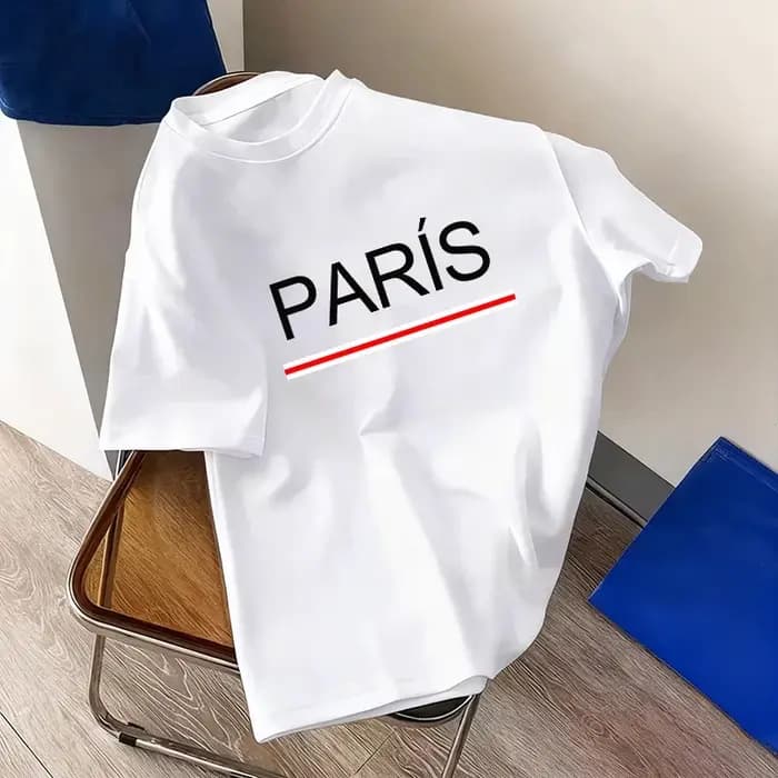 Paris mode hommes t-shirt 100% coton col rond manches courtes