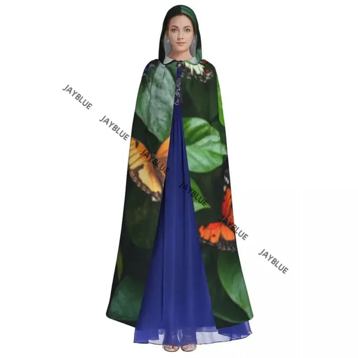 Cape longue Cape colorée tableau papillons manteau à capuche automne sweats à capuche