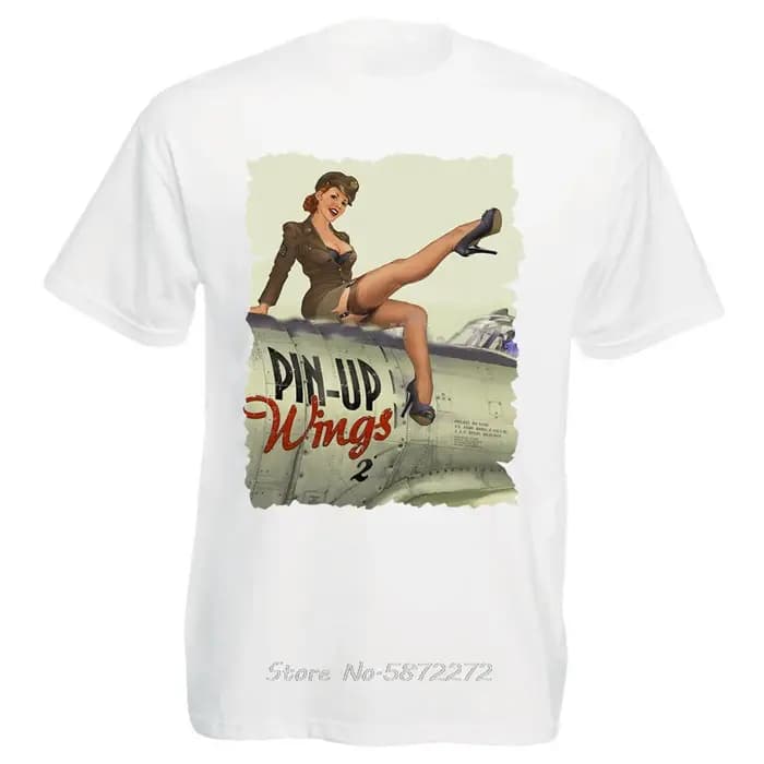T-Shirt Pin Up Noir et Blanc pour Homme Streetwear à la Mode, Zone Me Humor