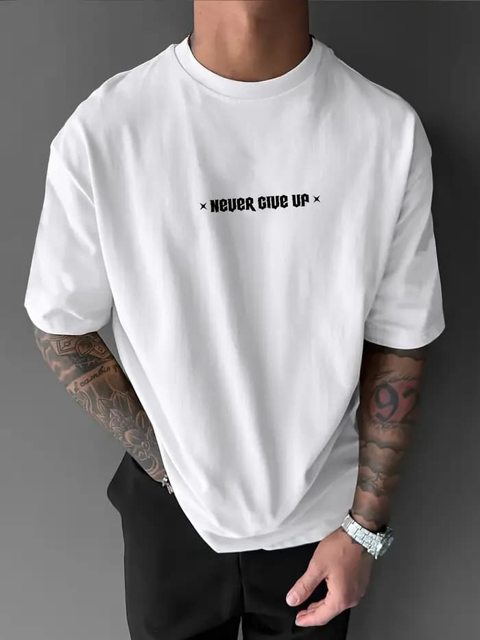 T-shirt pour homme en coton 100% doux de qualité supérieure avec impression de texte gothique « Eagle Legend »