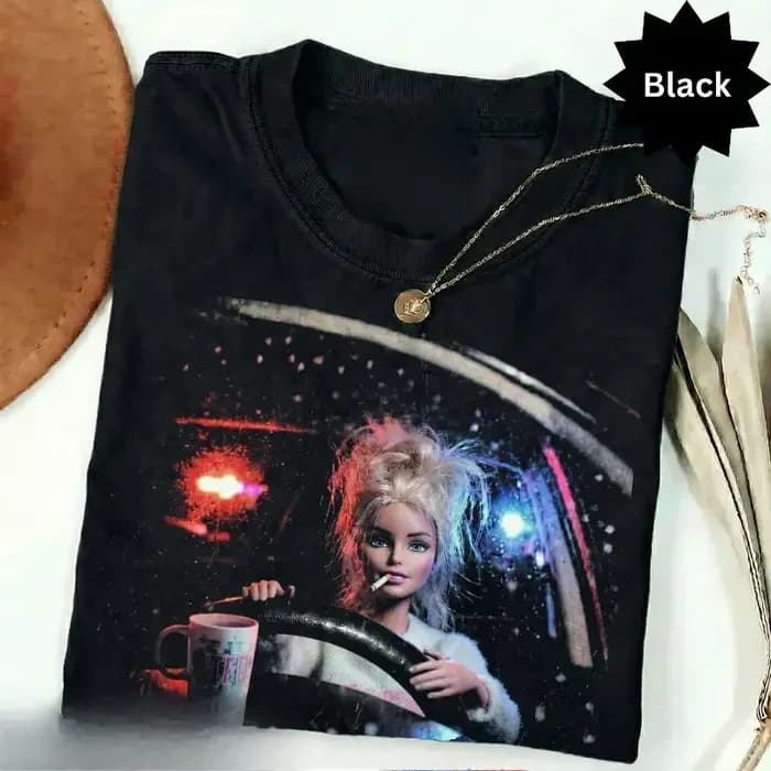 T-shirt Fun Doll Emoji, T-shirt imprimé vintage avec poupée fumeuse, nouveau t-shirt décontracté unisexe en coton pour l'été