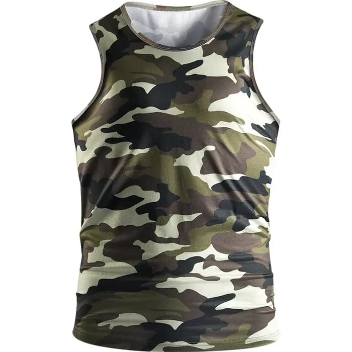 Débardeur Camouflage Homme 2026 – Maillot de Corps Sans Manches Sport Décontracté Été Col Rond Fitness Gym Stringer