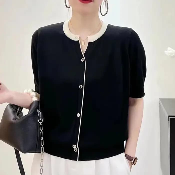 T-shirt manches courtes col en V femme, estival et décontracté, 2023